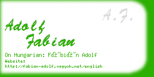 adolf fabian business card